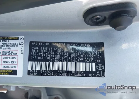 2007 Toyota Corolla S from USA, damaged, VIN 2T1BR32E37C807671